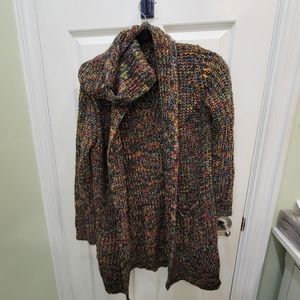 Eclipse Rainbow Crochet Hooded Duster